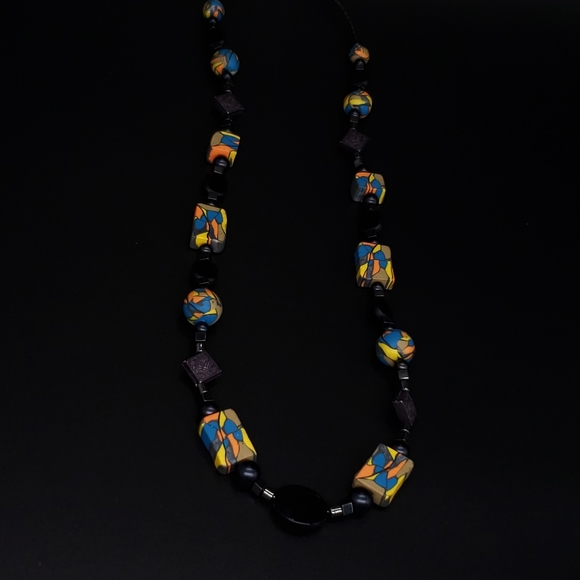 Handmade Polymer Clay Bead Necklace - Picture 4 of 9